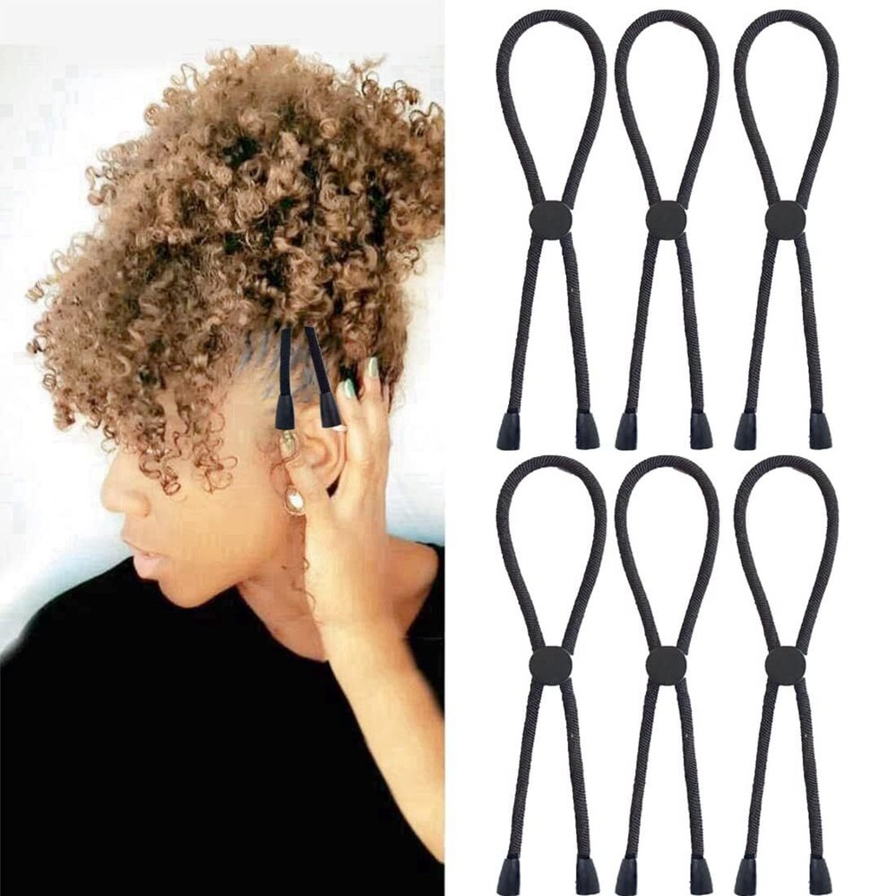 FEEZENT 6PCS Adjustable Headband Hair Ties for Thick Heavy Natural Kinky Curly Hair