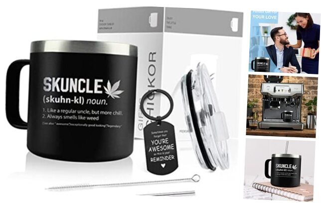 Funny Gifts For Uncle From Niece - Uncle Birthday Gifts - Skuncle 14Oz Coffee