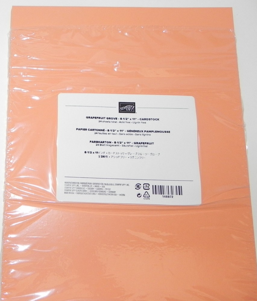 LOT OF GRAPEFRUIT GROVE 80 LB STAMPIN UP 8.5 X 11 CARD STOCK PAPER 10 SHEETS
