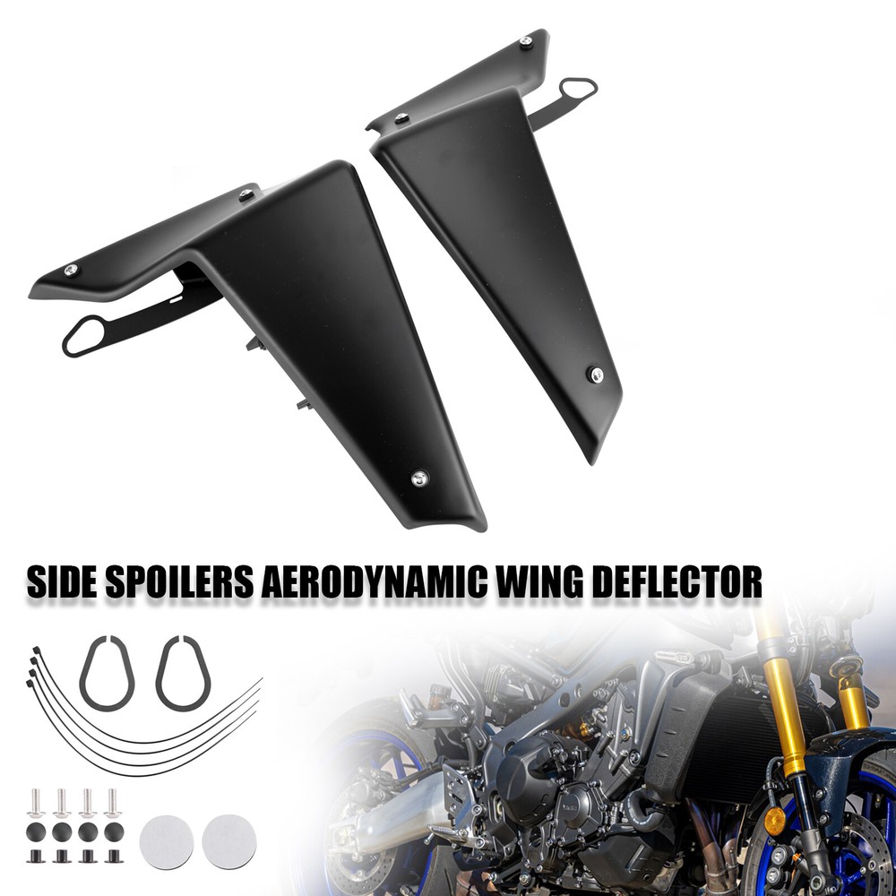 Side Spoilers Aerodynamic Wing Deflector For YAMAHA MT-09 SP FZ09 2021-22 BLK US