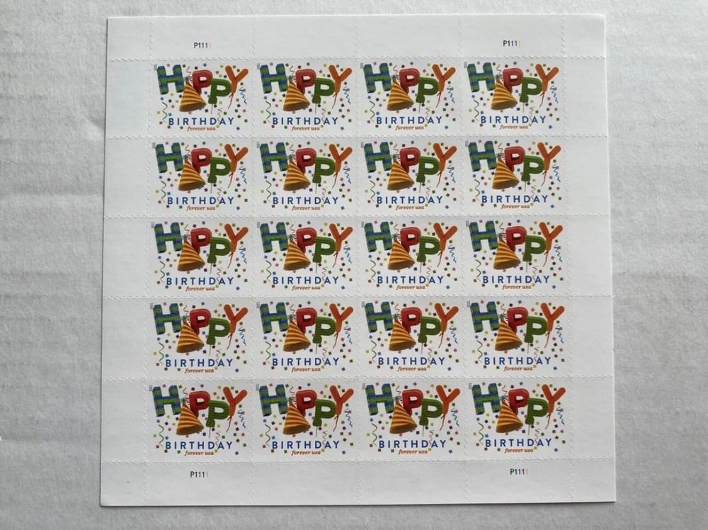 1 SHEET OF 20 Happy Birthday“Collectible stamps”