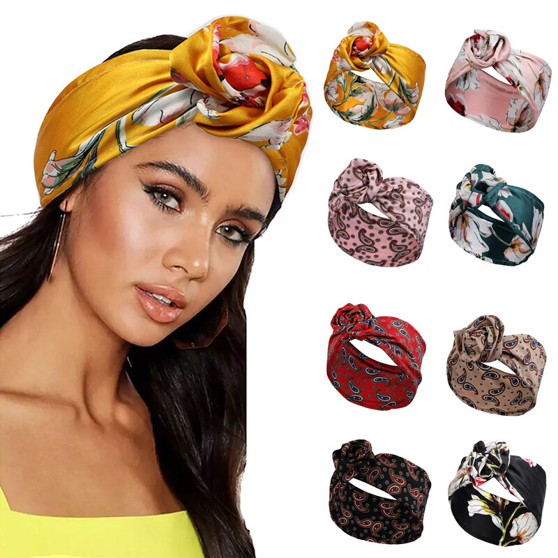 Wire Hair Band with Big Flower Print Metal Wire Headband DIY Hair Accessories