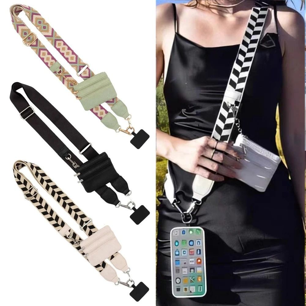 Crossbody Phone Strap Cell Phone Lanyard Adjustable Phone Strap with Pouch