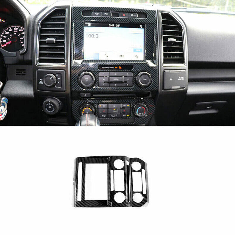 2015-2020 Ford F-150 Carbon Fiber Console Dash Navigation Frame Cover Trim