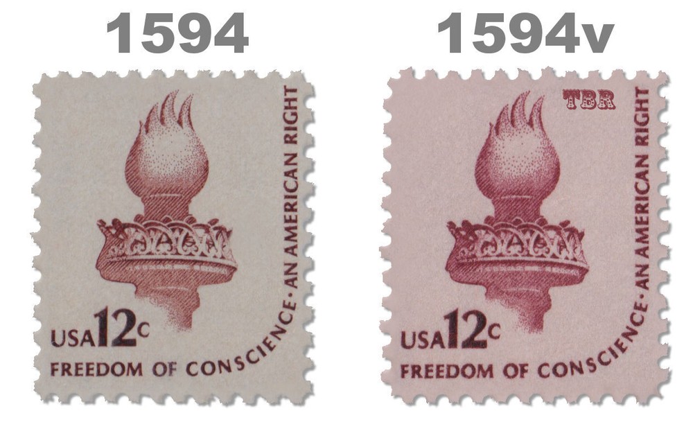 1594v Americana Torch 12c Brown Red Set of 2 MNH Stamps - Shop Now-image