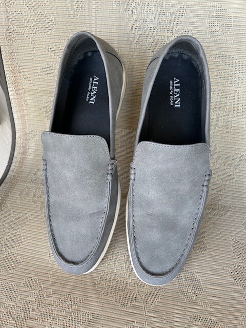 Alfani Men's Porter Faux Leather Slip On Loafers Shoes Grey See High end stores