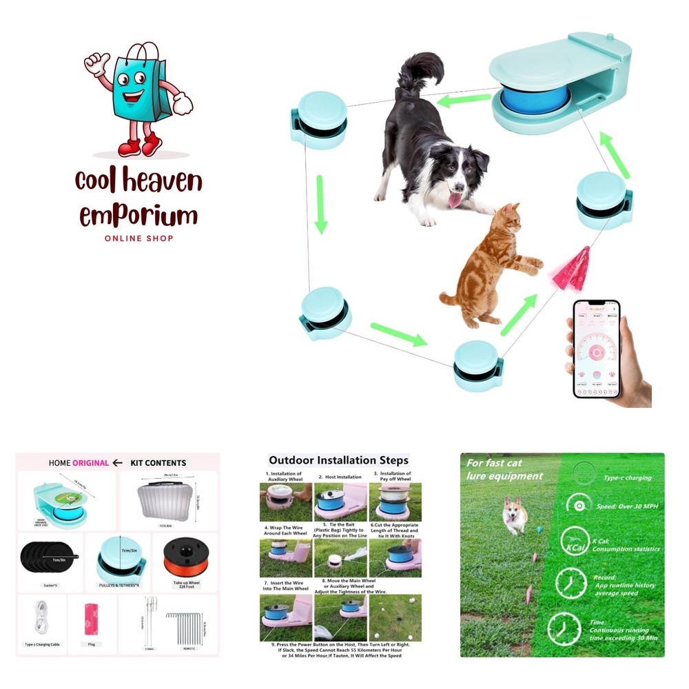 Dog Toys for Large Dogs，Lure Coursing Machine,Dog Chase Toy Motorized Line，Do...