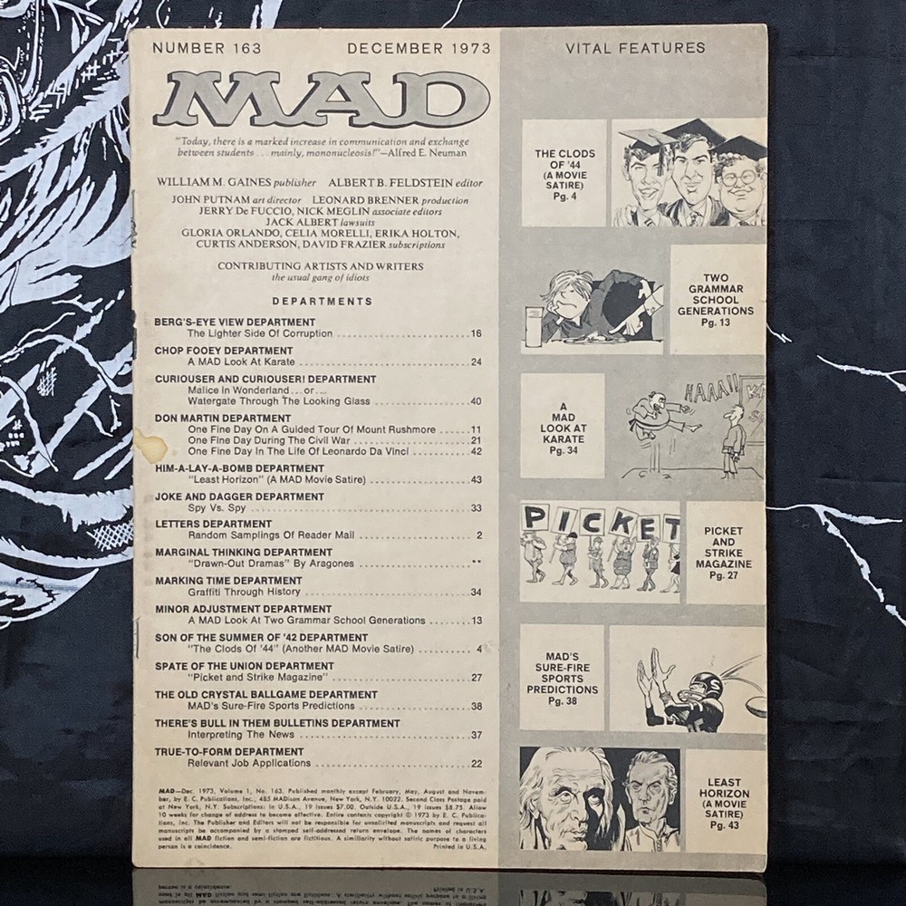 Vintage MAD Magazine December 1973 No 163 (Comic Only No Cover)