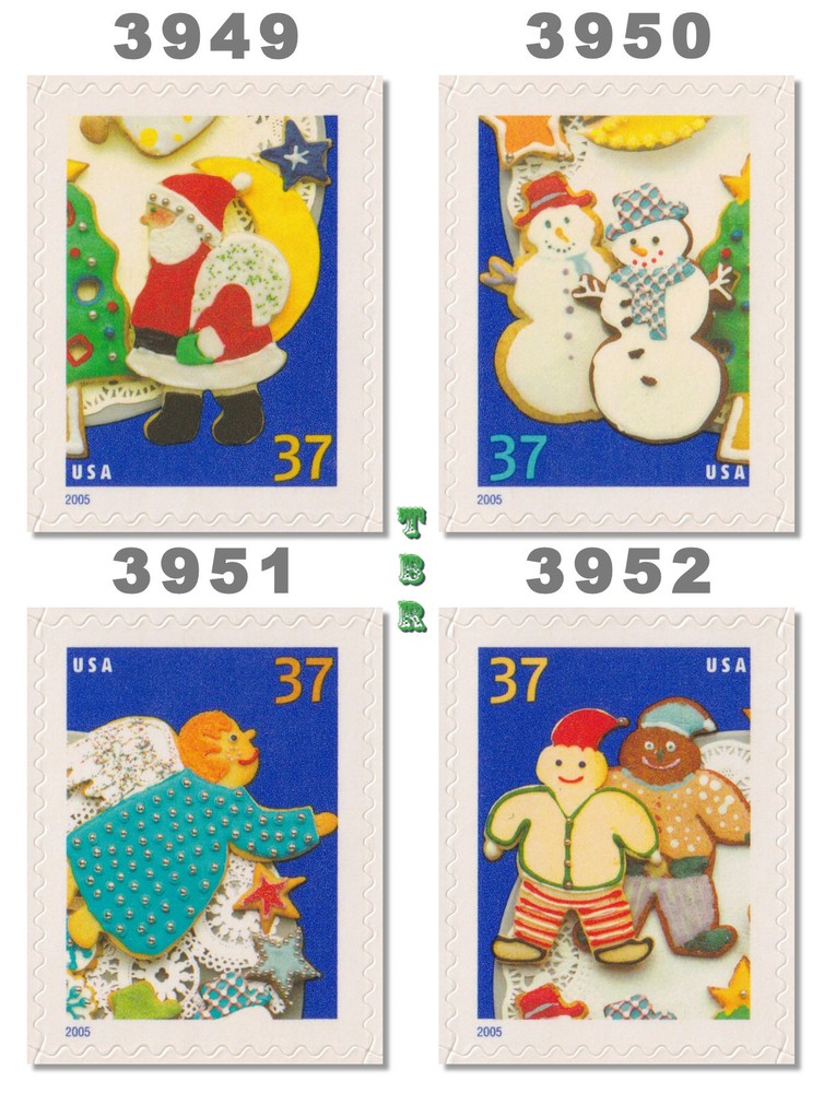 Holiday 2005 Cookies 3949-52 3950 3951 3952 Sheet Singles Set of 4 MNH - Buy Now-image