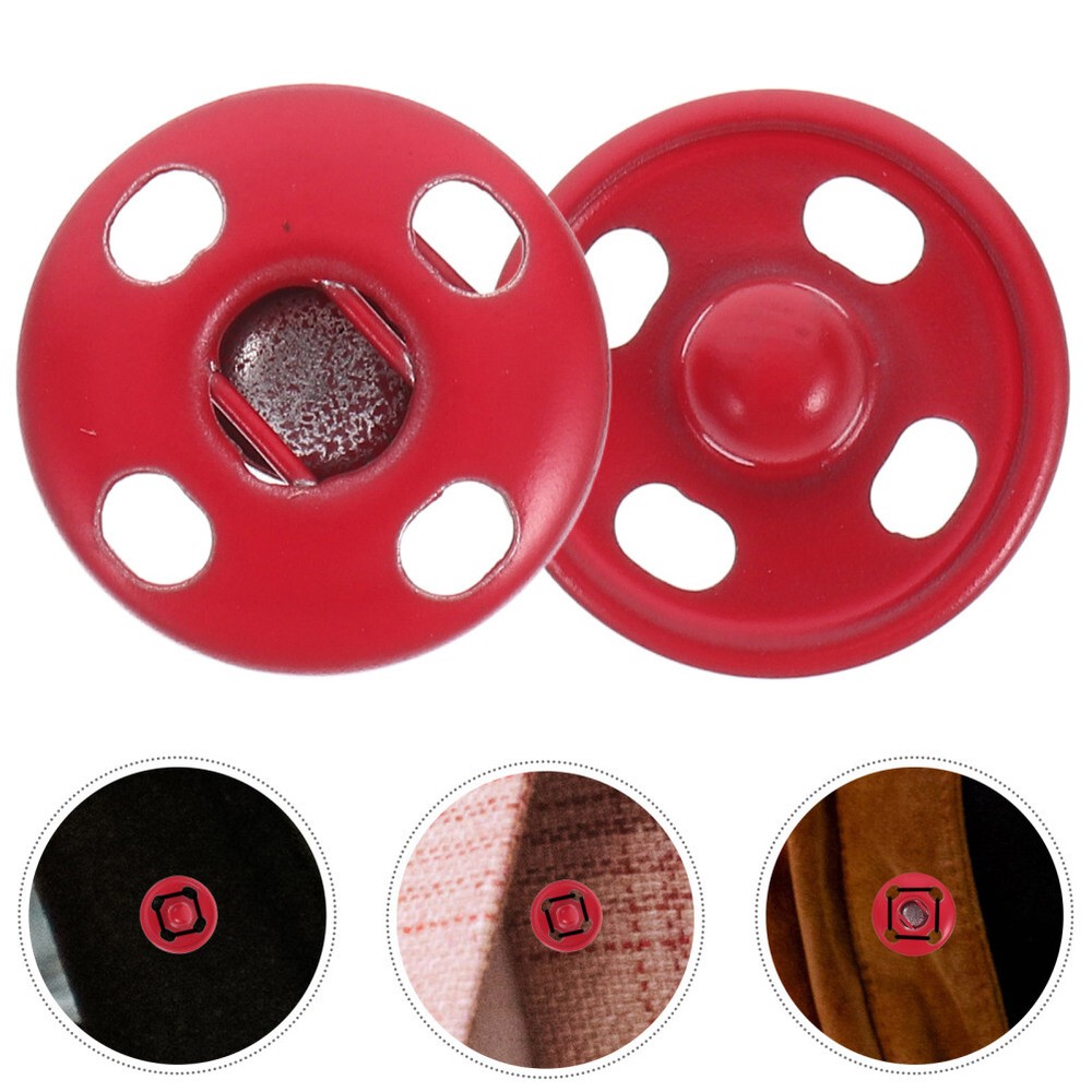 50-Piece Metal Hidden Snap Fasteners for DIY Sewing and Crafts