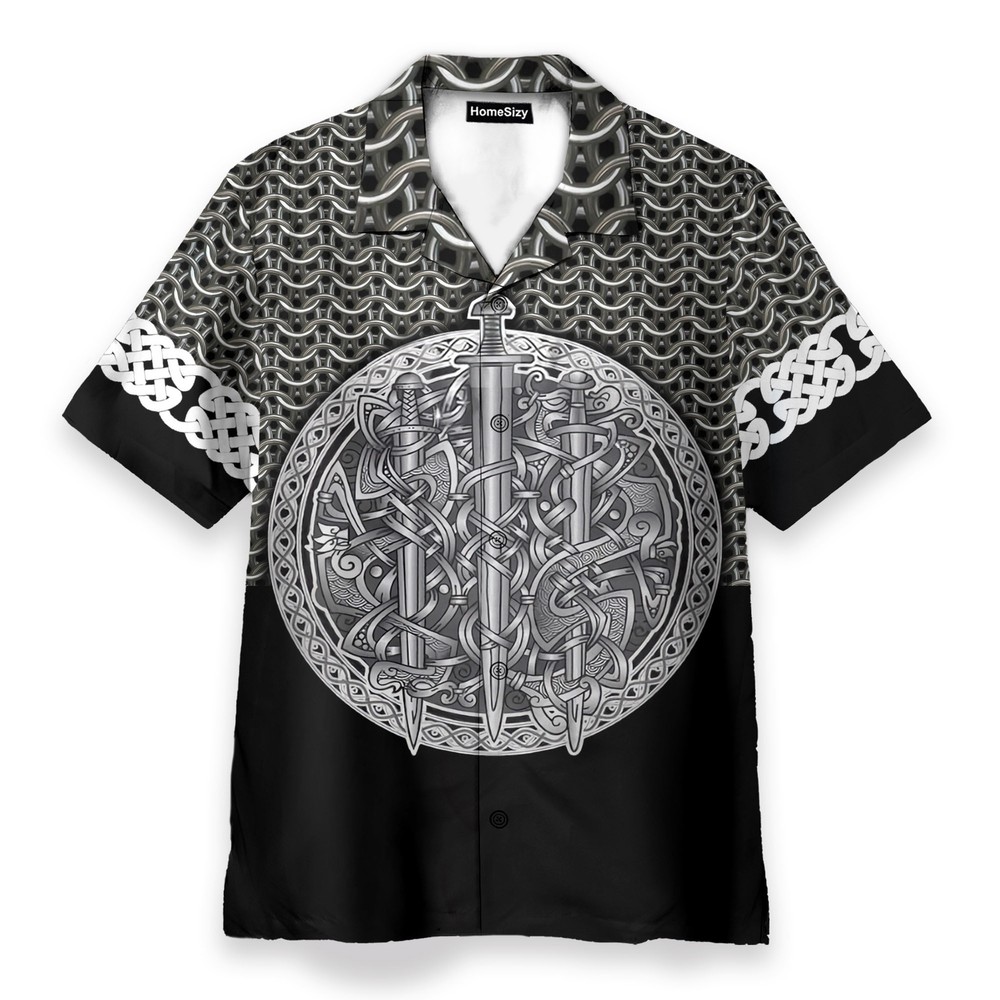 Mix Celtic Patterns Mens Buttons Up Shirts   Hawaiian Shirt Beach Shorts