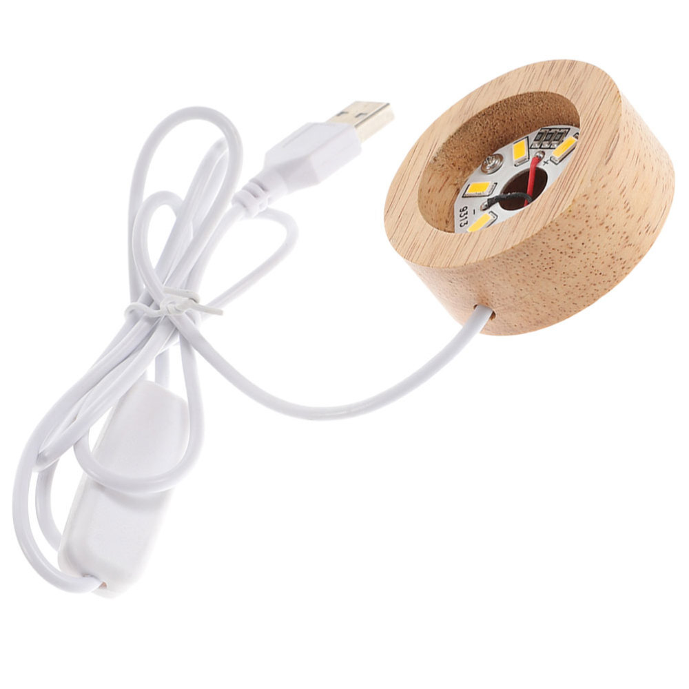 Diy Snow Globe Wood Base Anowglobes LED Lights Crystal Ball Lamp Holder