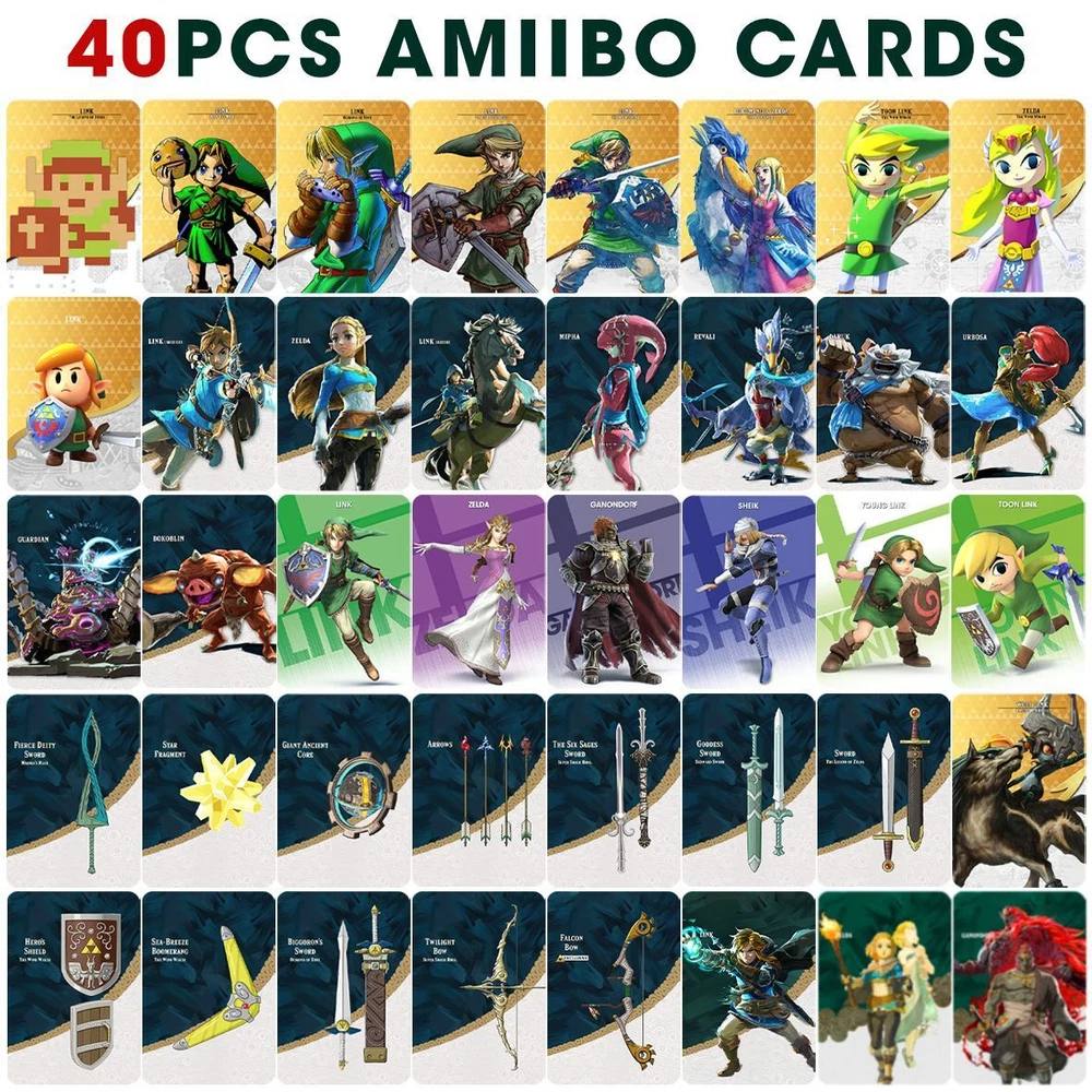 40pcs/set BOTW TOTK amiibo Zelda Tears of the Kingdom Amiibo Normal NFC cards