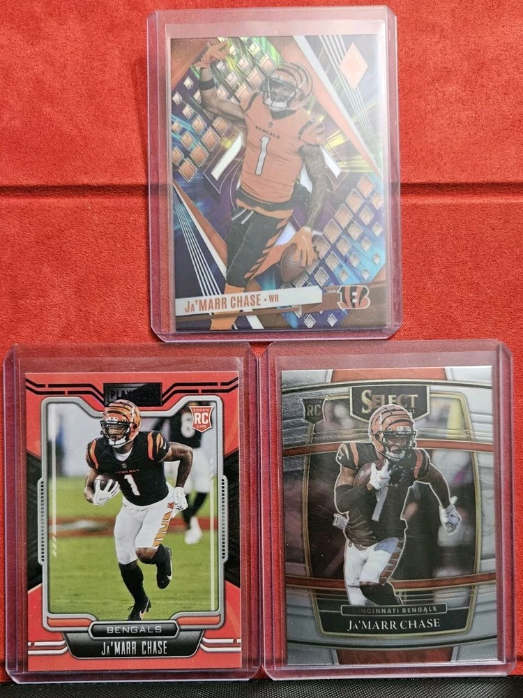 Jamarr Chase 3 Card Lot Including 2 Rookie Cards