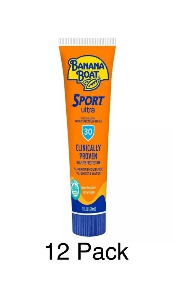 12X Banana Boat Sport Performance Sunscreen Lotion 30 Spf 1 oz Free Shipping