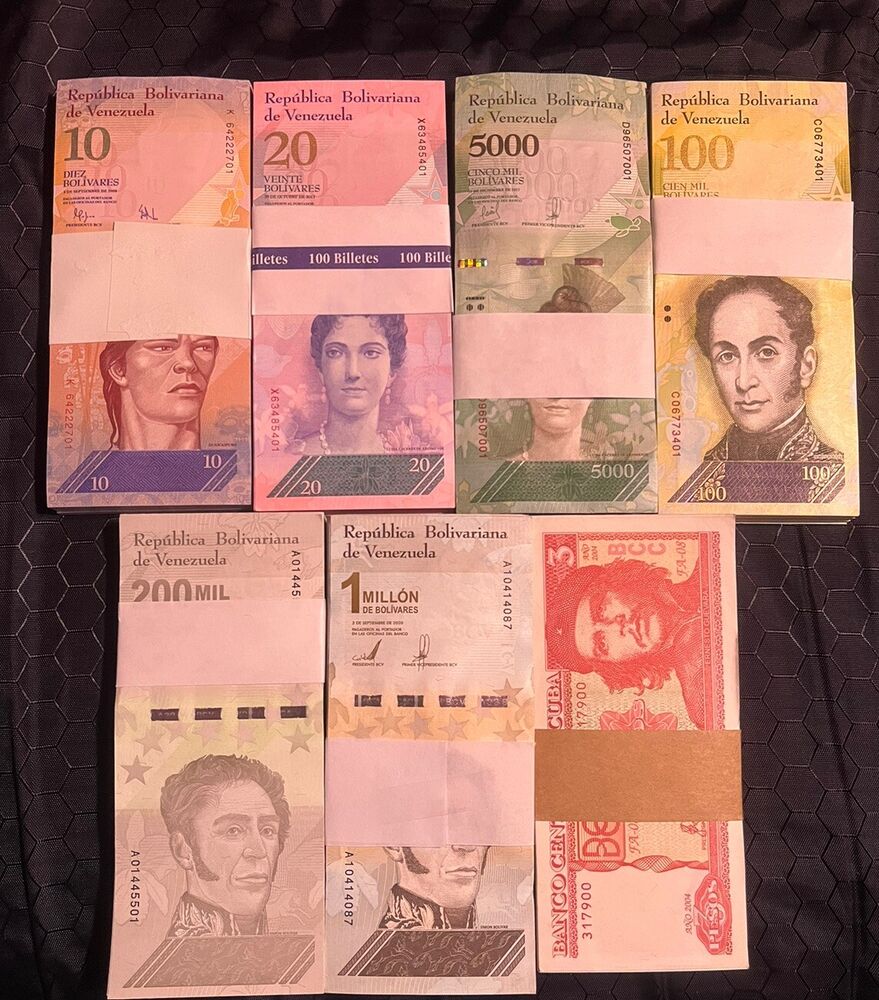 Venezuela and Caribe New UNC 7 Bundles Consecutive Set  (100 PCS each) 700 Notes