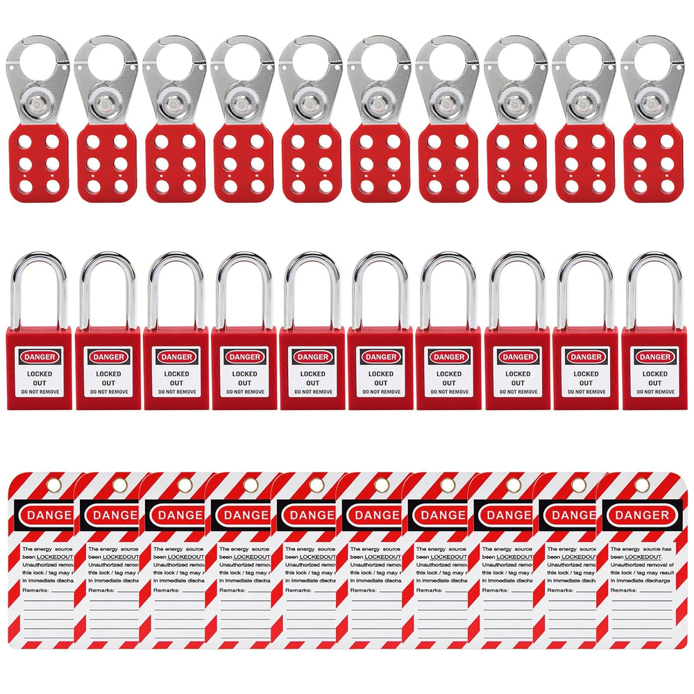 Lockout Tagout Locks Kit,10 Loto Locks,10 Lockout Tags,10 Loto Hasps,Osha Compli