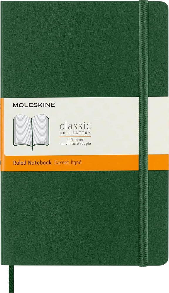 Moleskine Classic Soft Cover Notebook Large 5x8.25 Myrtle Green 192 Pages