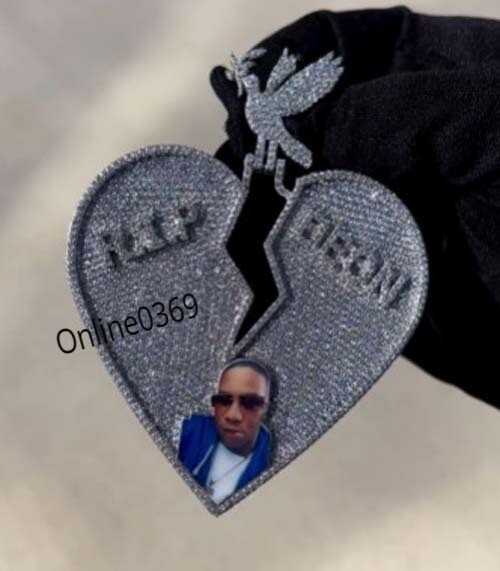 Custom Dove Bail Pendant with Moissanite in 925 Silver & Personal Photo-image