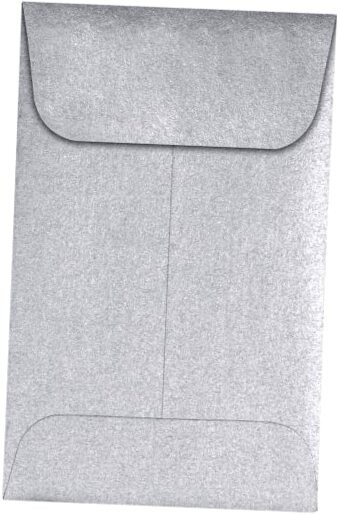 Premium 2 1/4 x 3 1/2 Silver Metallic Coin Envelopes 50-Pack 80lb Text Weight