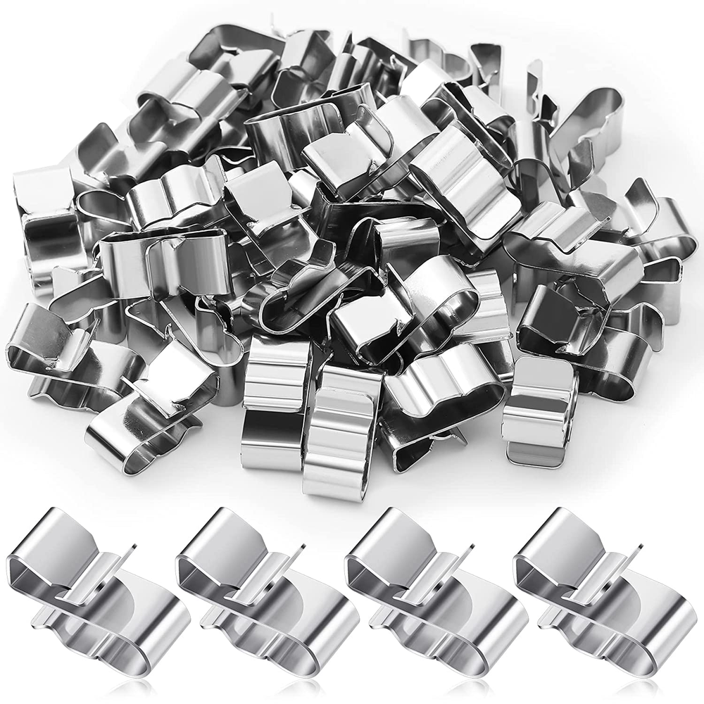 50 Pcs Trailer Frame Wire Clips Stainless Steel Metal Cable 22.5 mm/ 0.89 Inch