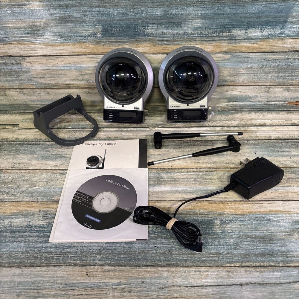 Linksys Cisco Wireless-G PTZ WVC210 Internet IP Camera w/ 2-way Audio- 2 Pack