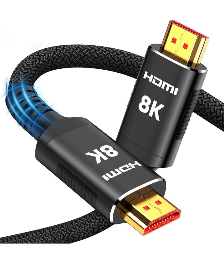 Snowkids 25ft 8K HDMI 2.1 Cable 48Gbps Ultra High-Speed Long Cord