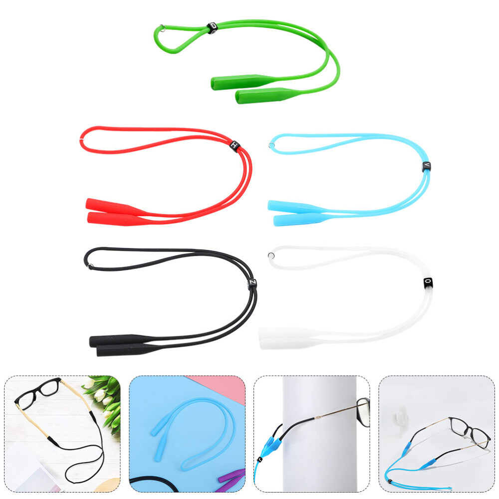 5 Pcs Eyeglass Chain Silicone Glasses Strap Adjustable Ropes Accessories Child