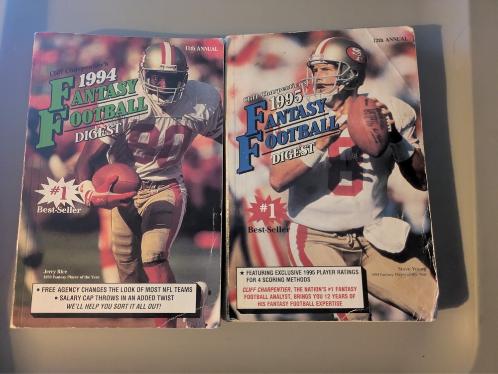 1994 and 1995 Cliff Charpentier's Fantasy Football Digest Steve Young Jerry Rice