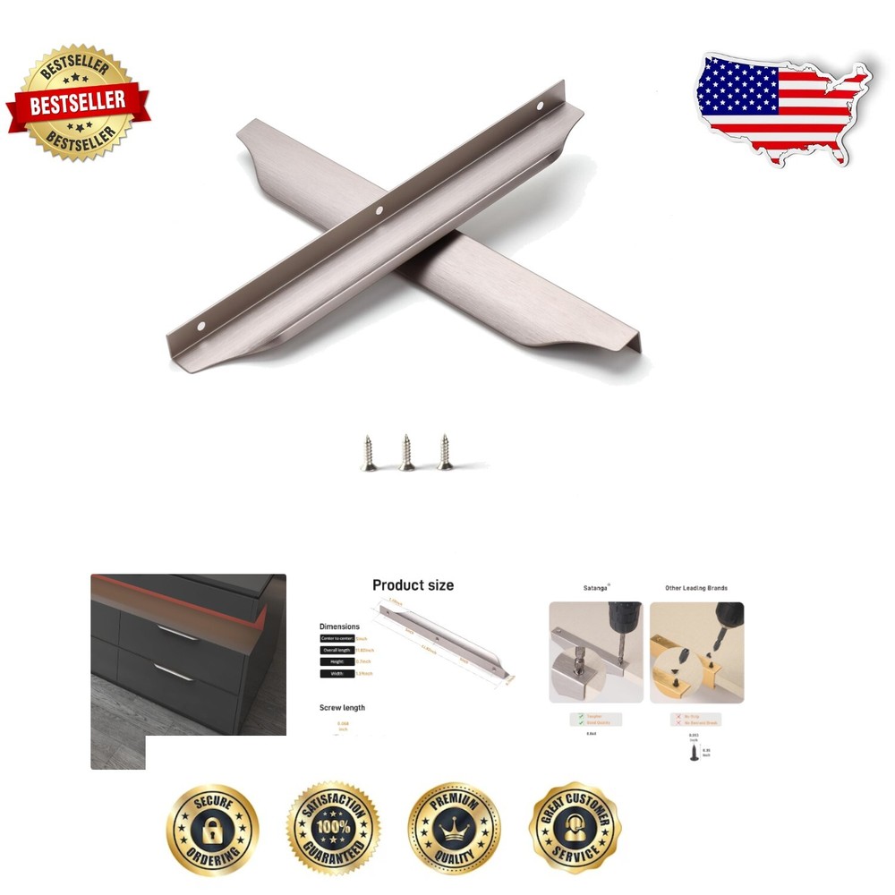 Versatile 10 Pack Aluminum Finger Pulls - Ergonomic Knobs for Clean Design