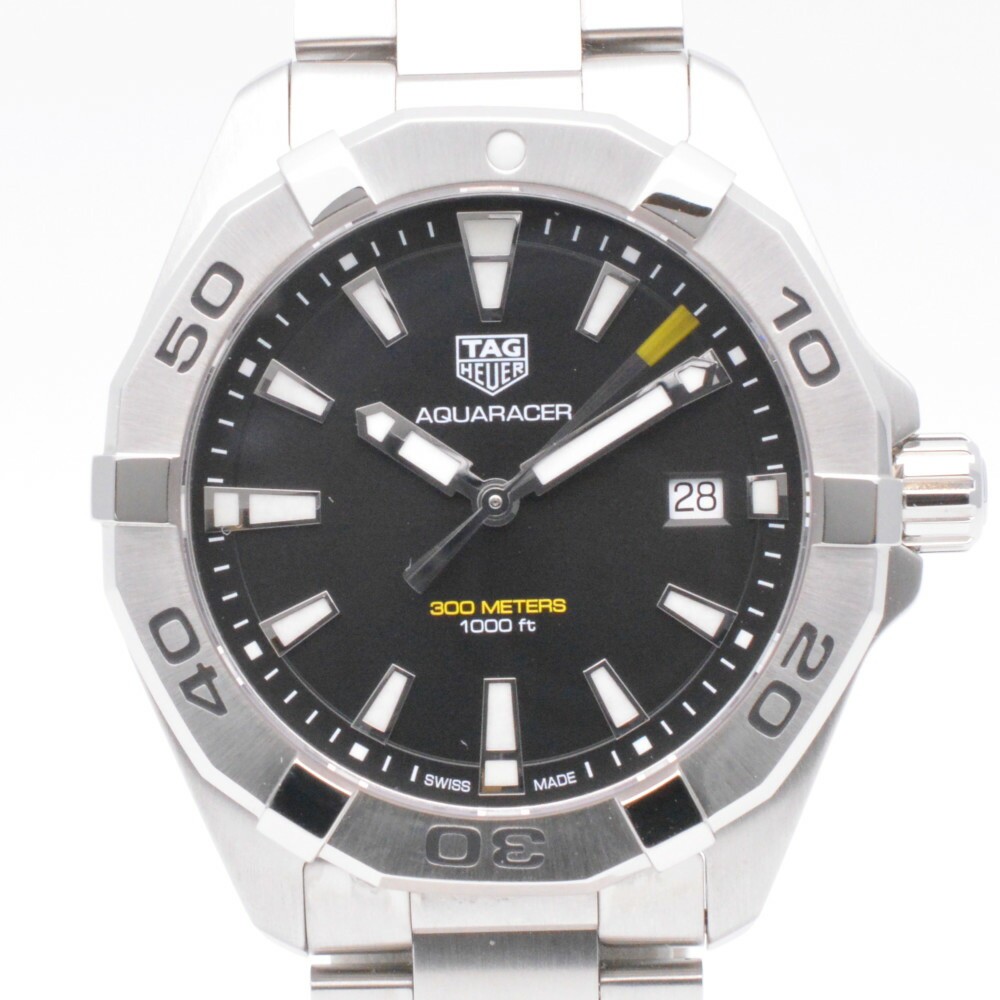 Pre-Owned Tag Heuer Aquaracer 41mm Black Dial Steel Quartz Watch
