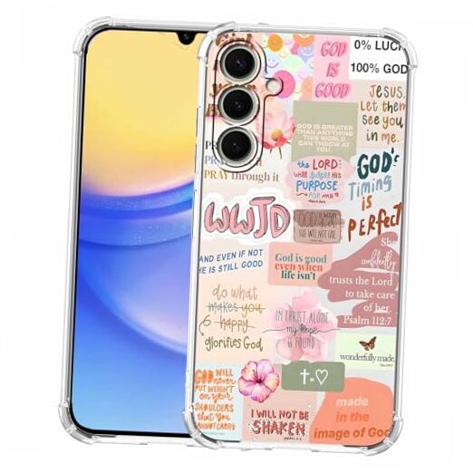 for Case with Design,Jesus Bible Verse Collage Samsung Galaxy A15 Christian