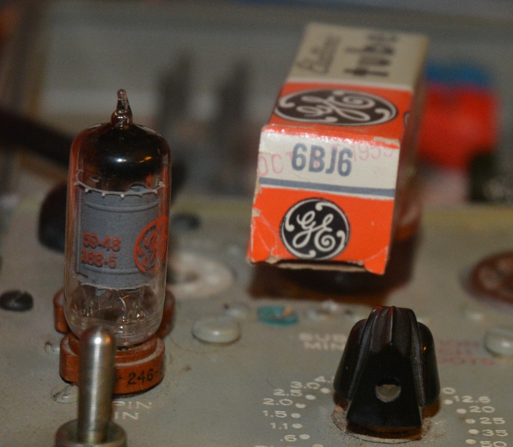 Tested GE & Sylvania 6BJ6 Vacuum Tubes Pair - TV-7D/U Verified
