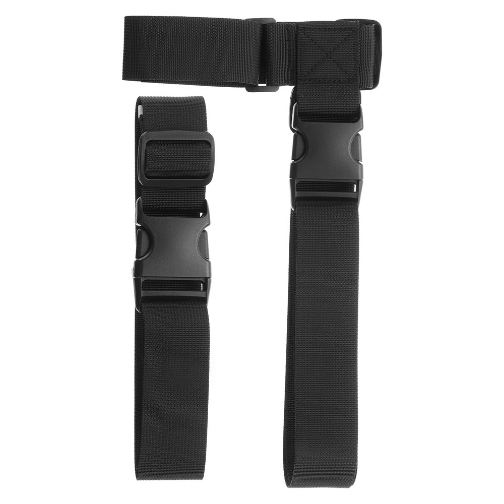 Luggage Straps Set Adjustable Buckle Nylon Suitcase Connector Belt, Black
