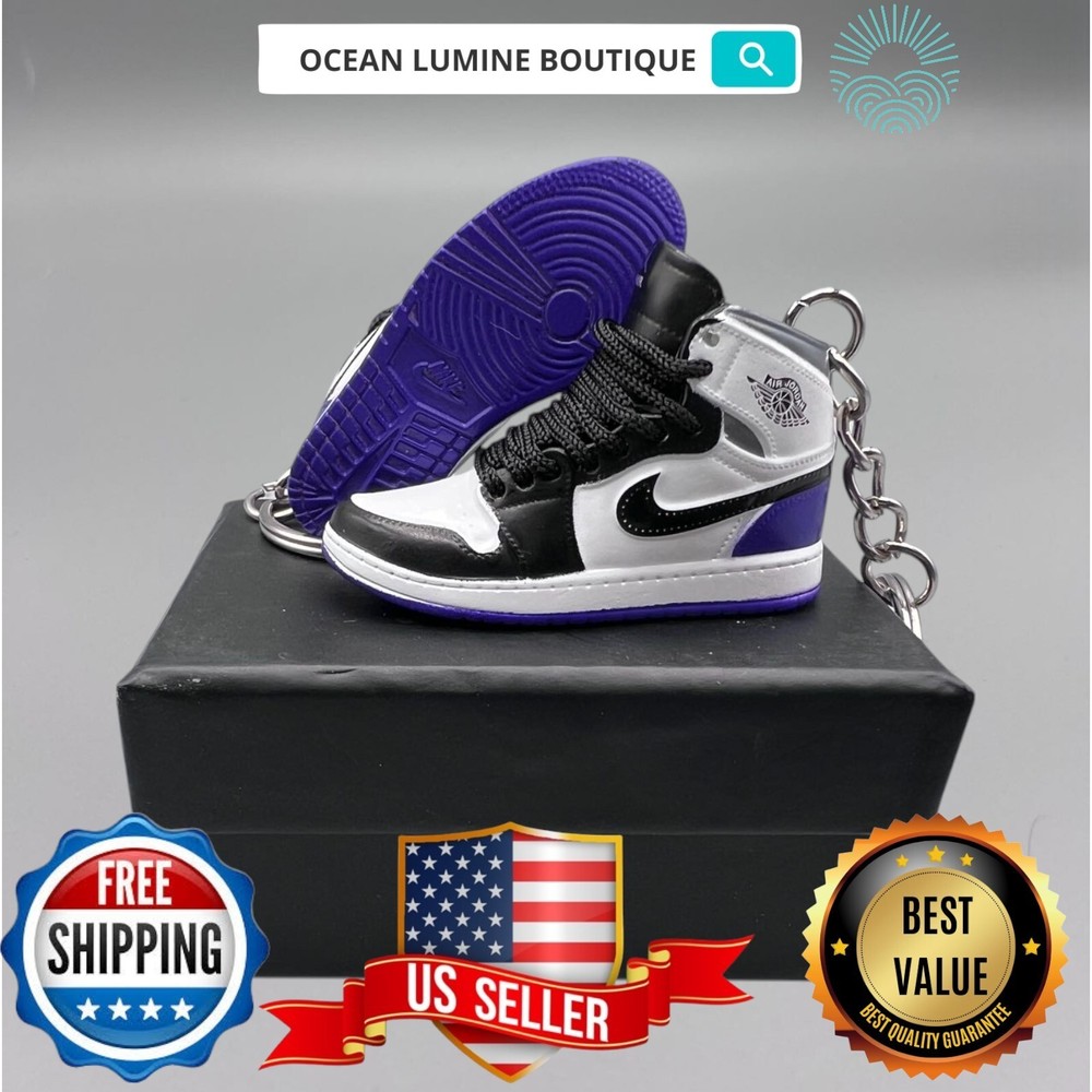 Air Jordan 3D Mini Sneaker Keychain, Basketball Sneaker Collectible, Box Options