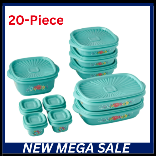 The Pioneer Woman 20-Piece Food Storage Set with BPA-Free Containers and Lids