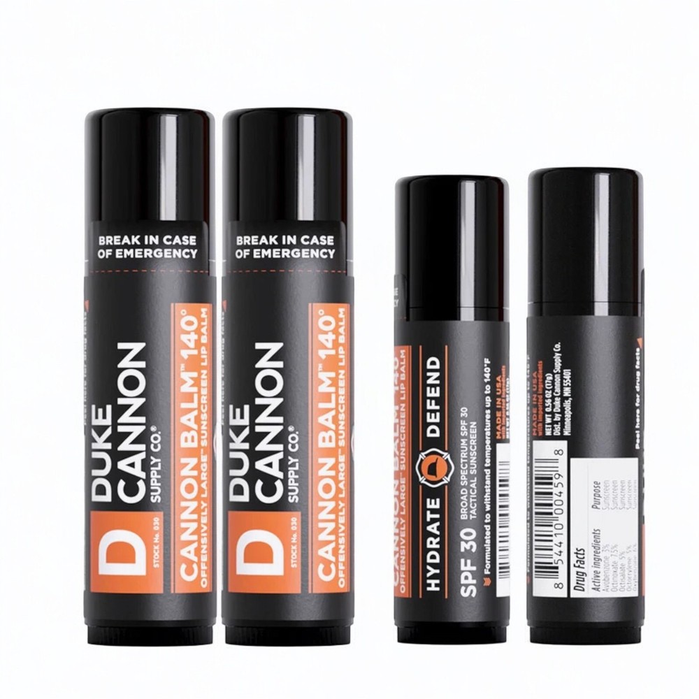 Duke Cannon 140° Tactical Lip Balm Hydrate & Defend Pack of 2