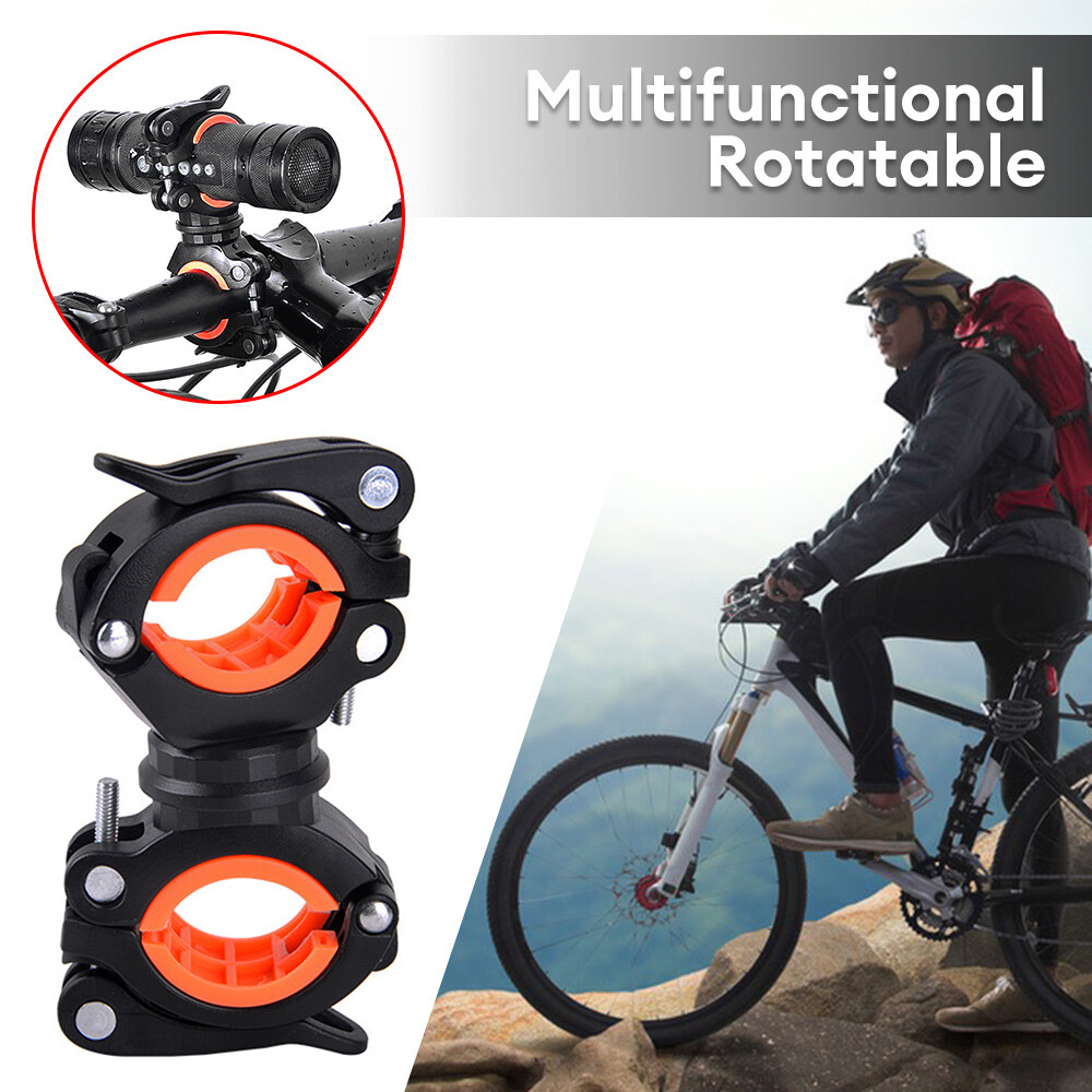 MTB Bicycle Bike Mount Holder Bracket 360 Rotation Flashlight Torch Clip Clamp