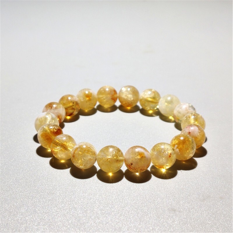 Natural Citrine 8mm Round Beads Balance Stretch Bracelet Healing for Women Men