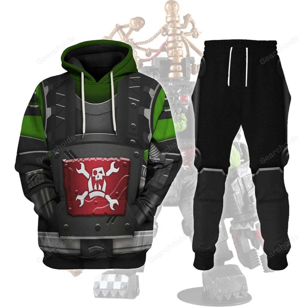 Custom Ork Big Mek Mega Action Cosplay Hoodie and Sweatpants Set