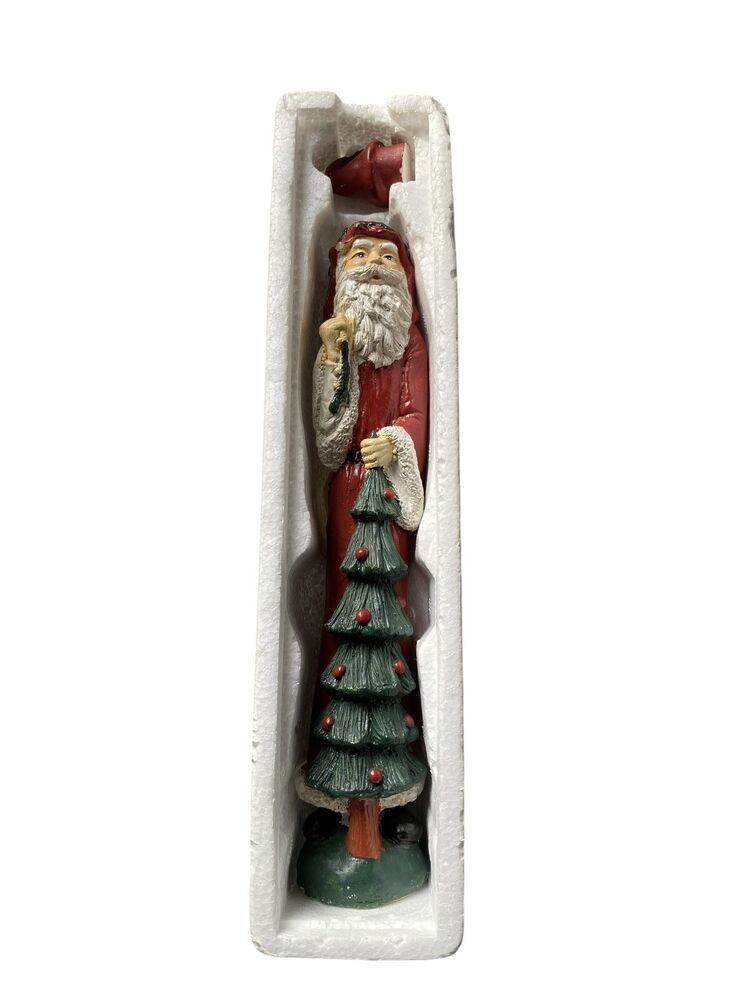 Old World Santa Candlestick Figure Item# 38422 with Christmas Tree 13.5
