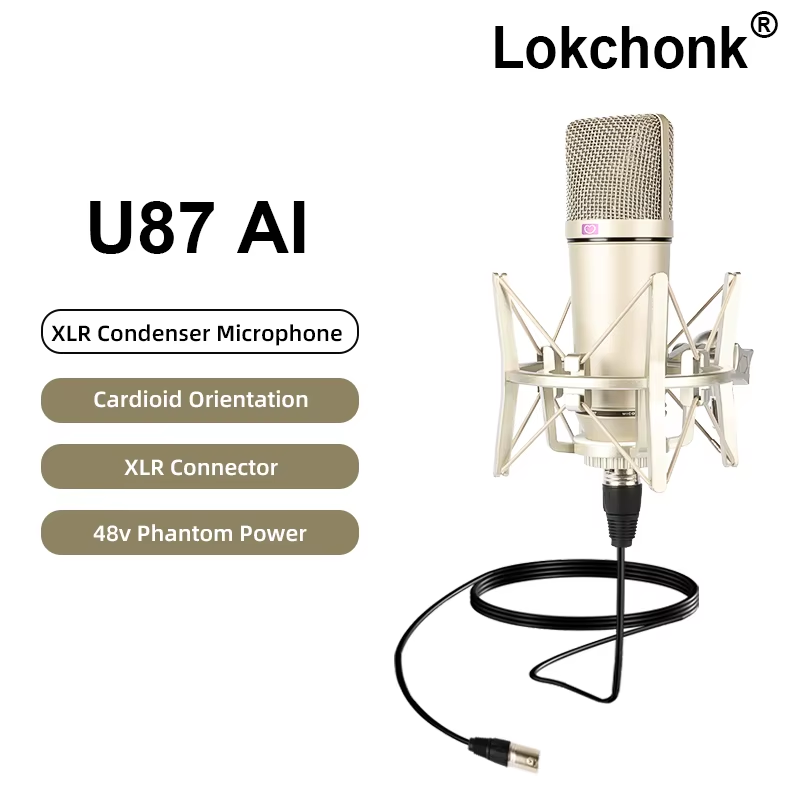 U87 AI XLR Condenser Microphone Professional Cardioid Studio Mic for Recording