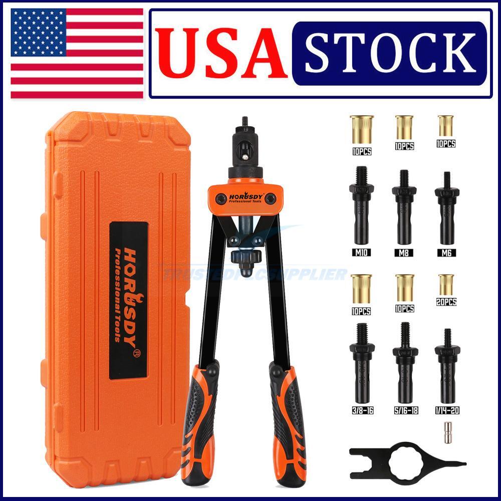 70PCS 14'' Rivet Gun Kit Rivnut Thread Setting Tool Nut Setter NutSert Metric