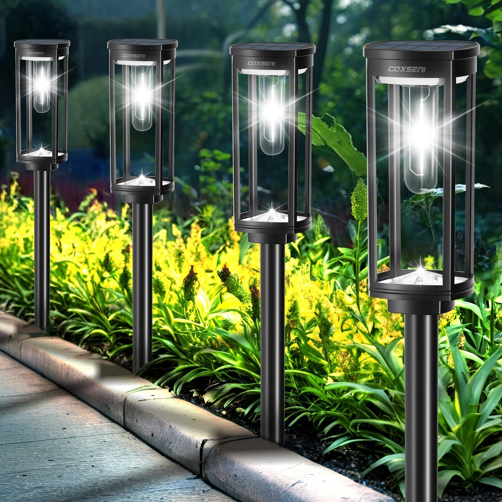 Bright Waterproof Solar Path Lights Outdoor 8 Pack for Pathways