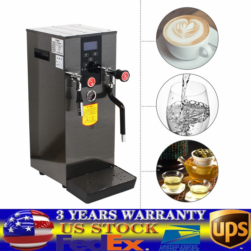 2500W Commercial Espresso Coffee Milk Foam Maker 12L Steam Boiler