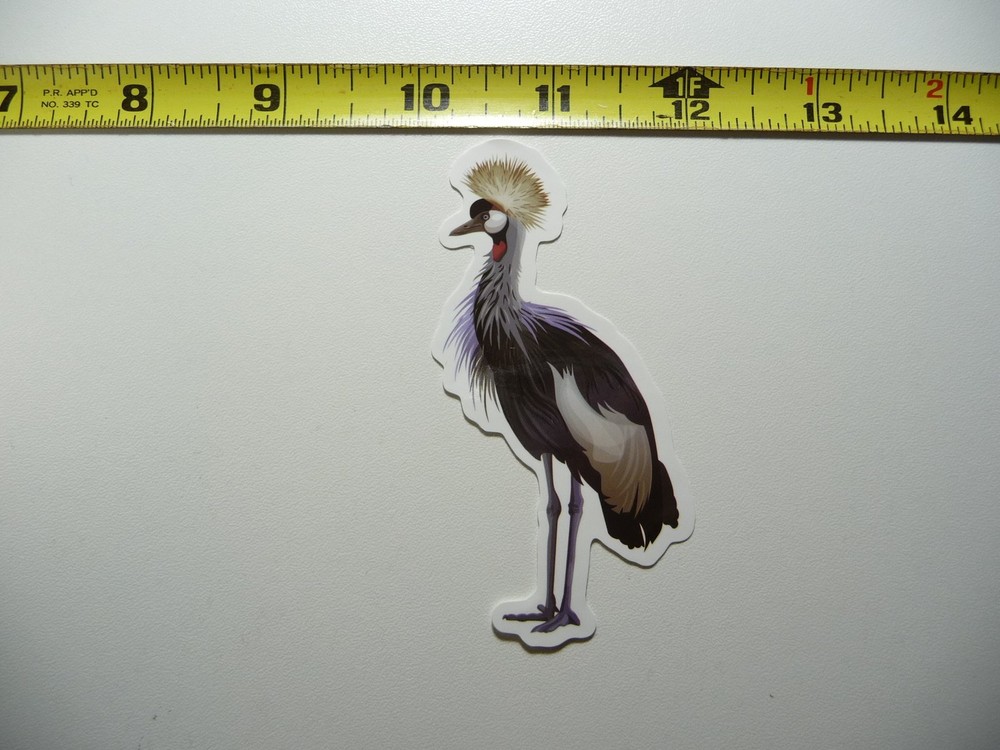 CROWNED CRANE DECAL STICKER ZOO ANIMAL WILD CUTE FUN