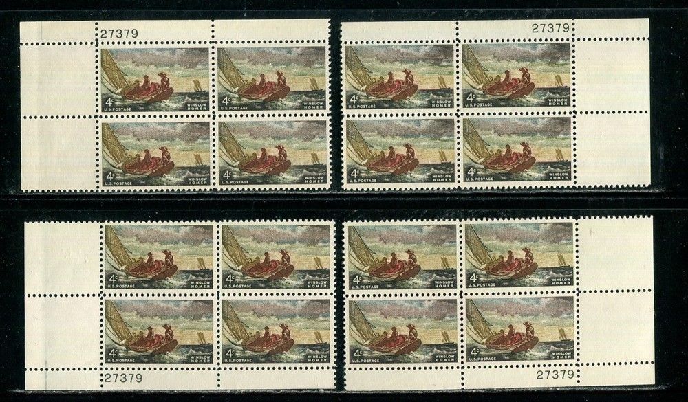 US Matched Plate Block MNH # 1207  4c Winslow Homer   27379, 1m642