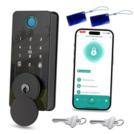 Smart Keyless Fingerprint Deadbolt Lock with Keypad Entry  