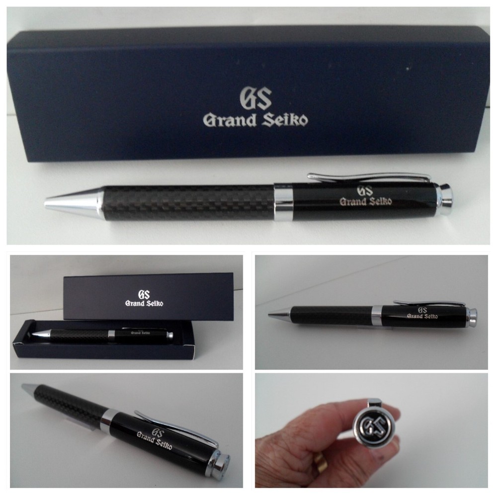 Grand Seiko Pen - Wave Pattern - Polished Chrome & Resin - Smooth Rollerball NEW