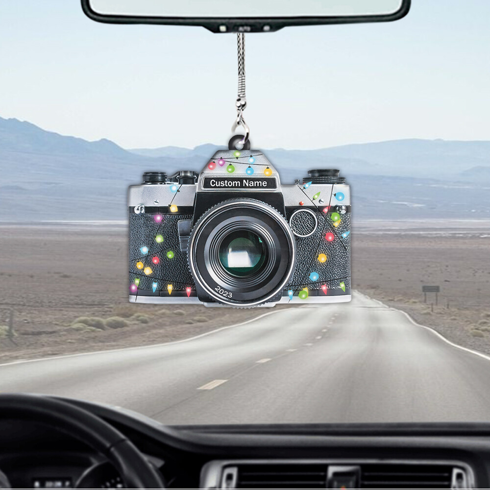 Custom Retro Camera Christmas Ornament - Personalized Photo Gift-image
